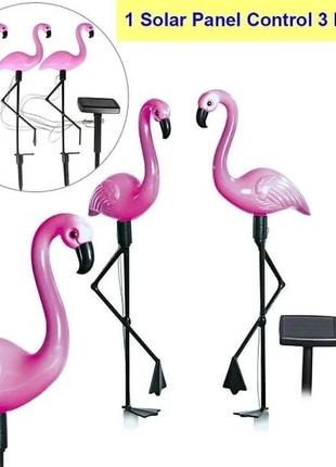 Садовый светодиодный светильник sv на солнечной батарее в виде фламинго 3 шт фиолетовый