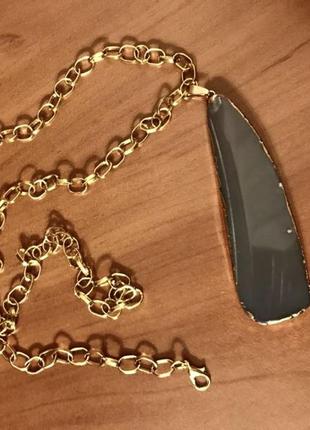 Очень большой натуральный серый агат 12см на большой цепочке3 фото