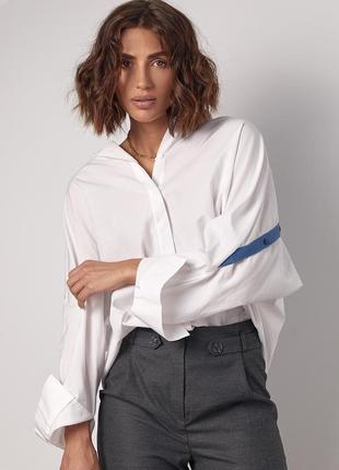 Женская рубашка oversize с пуговицами на спинке