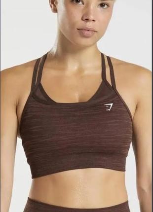 Спортивный коричневый/шоколадный топ gymshark