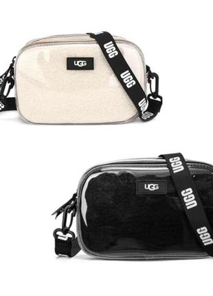 Сумка ugg w janey ii clear sheepskin лаковая с мехом через плечо уг