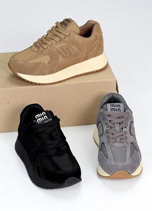 Кроссовки женские демисезонные кожа и замша