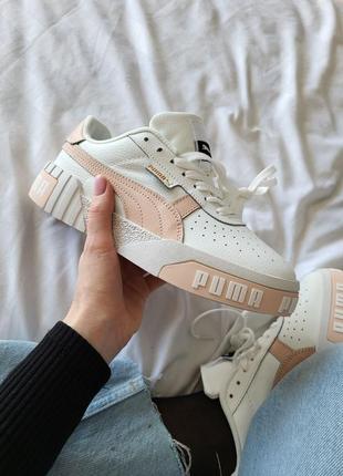 Женские кроссовки puma cali white-pink