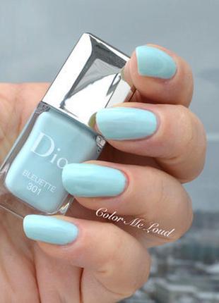 Лак для ногтей dior vernis 301 bleuette тестер 10 мл без коробки