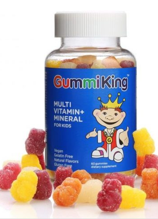 Gummi king мультивитамины и минералы для детей 60 шт. multi-vitamin + mineral gummiking