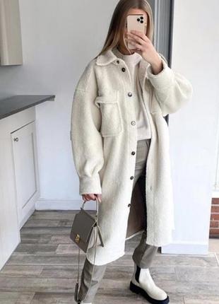 H&m куртка пальто теди тедди из искусственной овчины