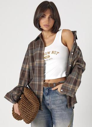 Комплект из рубашки в клетку и короткой майки