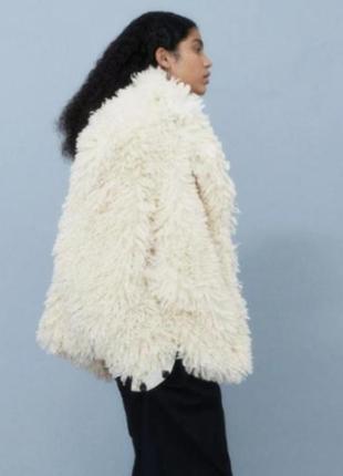 Новая пушистая шуба с лацканами h&amp;m studio шуба fuzzy шубка белая fluffy