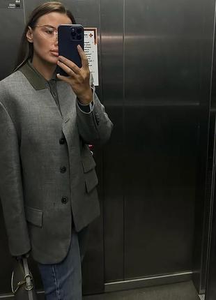 Блейзер/жакет оверсайз из 100%-й шерсти zara s, m2 фото