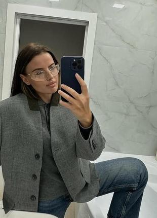 Блейзер/жакет оверсайз из 100%-й шерсти zara s, m3 фото