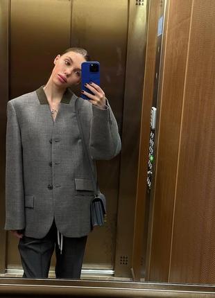 Блейзер/жакет оверсайз из 100%-й шерсти zara s, m4 фото