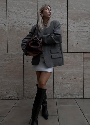 Блейзер/жакет оверсайз из 100%-й шерсти zara s, m5 фото