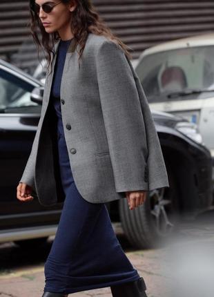 Блейзер/жакет оверсайз из 100%-й шерсти zara s, m6 фото