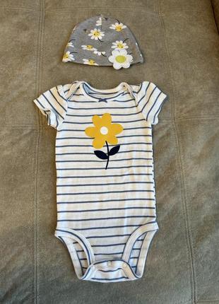 Комплект carter's боди/ шапка на 6 мес