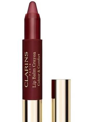 Увлажняющий бальзам clarins lip balm crayon colour and comfort 05 delicious plum тестер новый