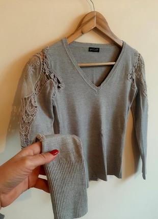🤍кофтина с шикарными рукавчиками в составе cachemira/wool/viscose s