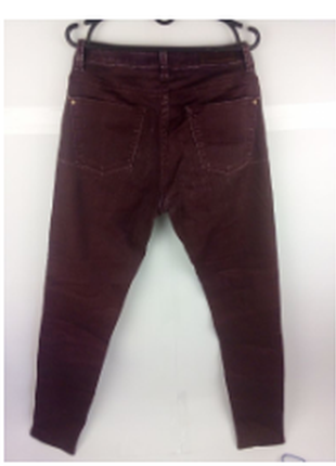 Брендовые женские джинсы zara slim fit (оригинал, бордовые узкие джинсы с эффектом потертости, туречна, размер 40–42 / m)