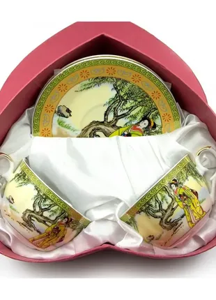 Сервіз порцеляна 2 чашки + 2 блюдця (yamasen)(210 мл)