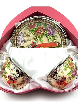 Сервіз порцеляна 2 чашки + 2 блюдця (yamasen)(210 мл)