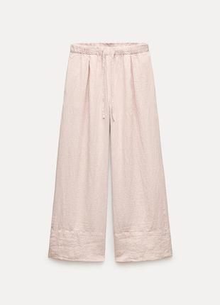 Широкие льняные брюки  палаццо zara оригинал