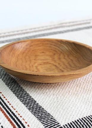Миска из дуба ручной работы, диаметр 20,5 см, высота 4 см (1842)