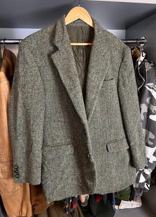 Пиджак смокинг harris tweed ( vintage x burberry x dior x barbour)