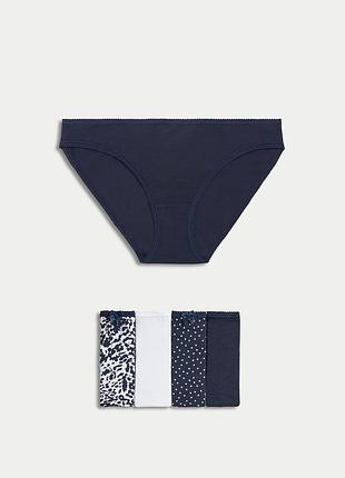 Набір жіночих трусів 5 штук marks&spencer р-р 10, 14, 20 бікіні бавовна