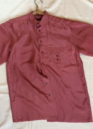 Мужская рубашка из натурального шелка renzo metti