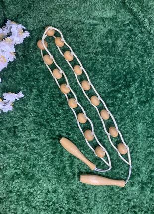 Массажер деревянный ленточно-роликовый для спины ног тела 123 см. н7915 советских времен   антицеллю