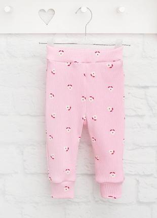 Брюки для девочки с манжетами, 62, 68, хлопок