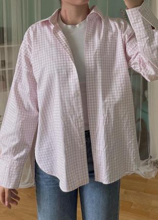 Рубашка в бело-розовую клетку dia dia