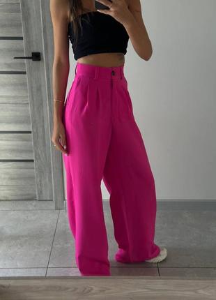 Брюки штани палаццо кльош розклешонні ділові жіночі базові легкі на весну весняні демісезонні чорні коричневі сірі бежеві білі рожеві