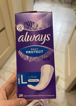 Прокладки гигиенические ежедневные ароматизированные always дейли протект лонг