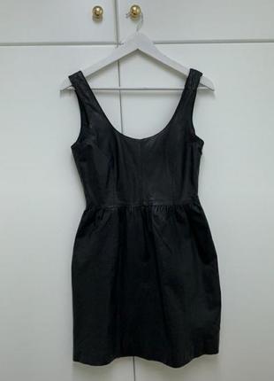 Платье кожаное натуральное кожа zara s
