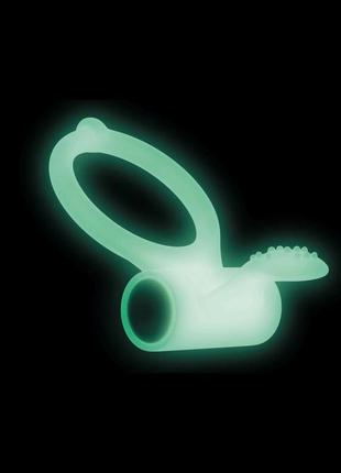 Эрекционное кольцо dorcel power clit white phospho 2