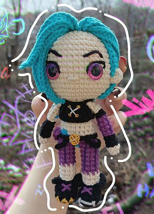 Джинкс лялька з аркейн ліга легенд амігурумі