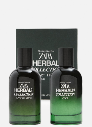 Мужской набор zara 2шт*100мл парфюма zara herbal 01 духи zara herbal 02 eau de parfum