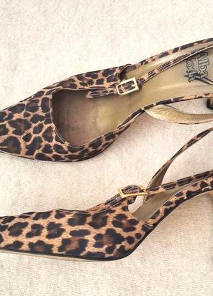 Іспанські туфлі/босоніжки, шовк, натуральна шкіра. 40 р.