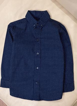 Стильная рубашка длинный рукав m 2-3 года рост 98 новая без бирки3 фото