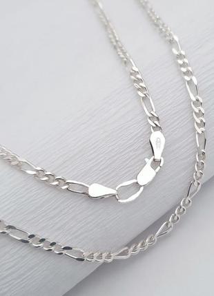 Срібний ланцюжок плетіння фігаро 50см