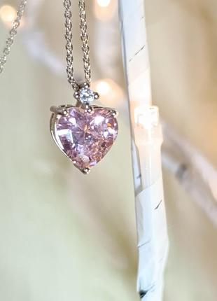 Подвеска розовое сердце