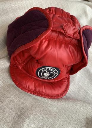 Пуховая шапка burberry baby red hat 18-24 месяца
