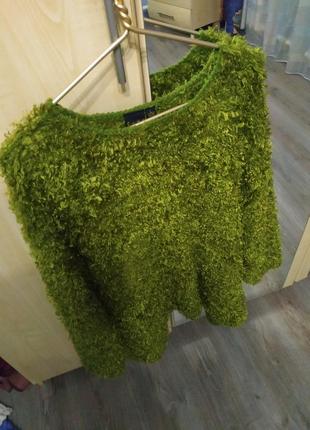 Свитер травка большого размера свитшот кофта. батал.