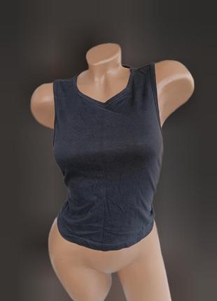 Черная коттоновая майка женская