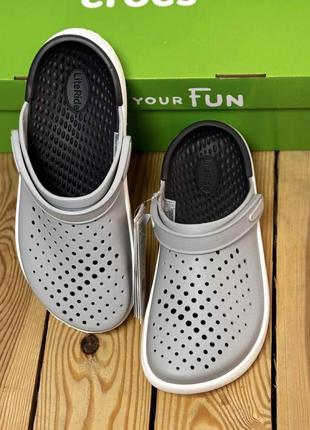 Crocs inmotion atmosphere grey крокси сірі жіночі крокси клоги сабо шльопанці темні2 фото