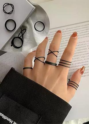 Набір чорних кілець 5 шт./чорні кільця набір 5 шт./чорне кільце