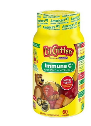 Lil critters витамин с цинк витамин д для детей 60шт immune c plus zinc and vitamin d