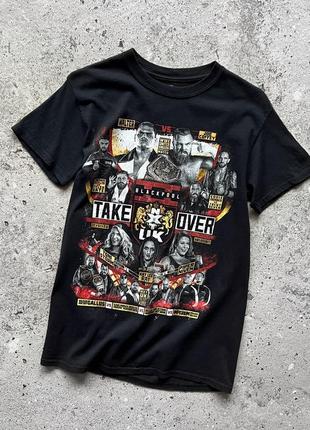 Wwe nxt takeover blackpool event short sleeve black t-shirt big print футболка з принтом, мерч