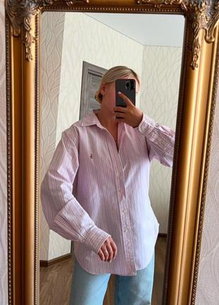 Рубашка розовая в полоску ralph lauren оригинал 🌸