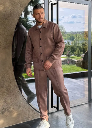 Костюм 2-ка мужской замша на дайвингу 3 цвета s-m,l-xl,2xl-3xl razg802-41835tве
